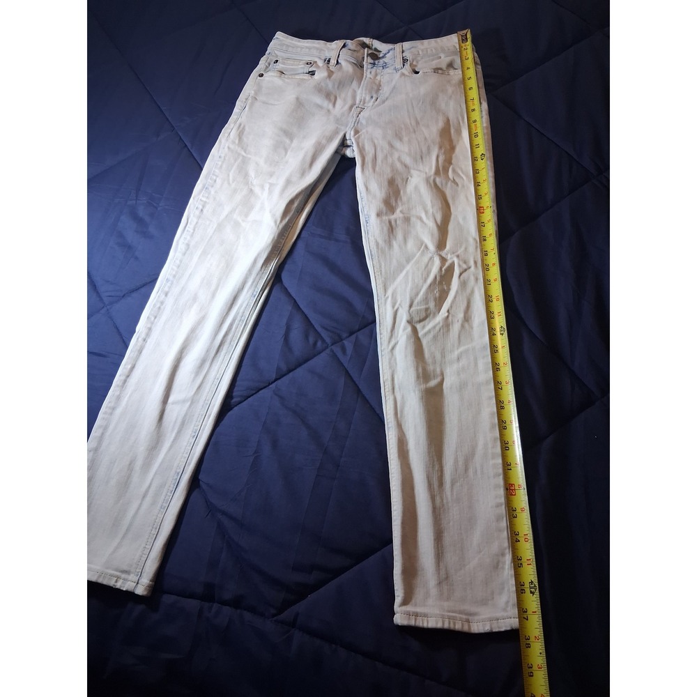 American Eagle Extreme Flex Skinny Jeans Mens 31x30 Light Wash Acid Denim - Picture 2 of 7